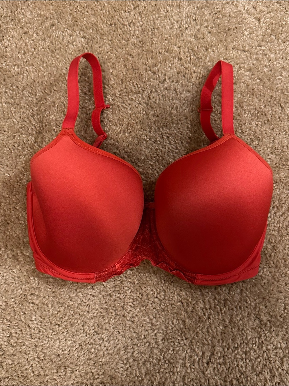 Panache Rocha 10346 T-shirt Bra Red Padded Underwire Lace UK 30G US 30I Coral